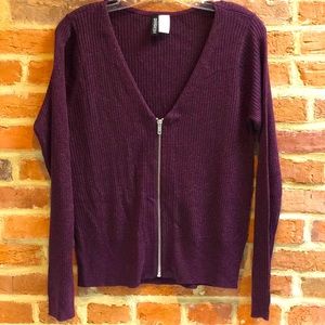 H&M Divided Purple Zip-Up Sweater